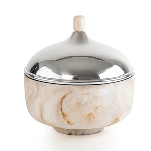 Marmite Ronde avec Couvercles, Chauffe-Plats pour Maintenir les Aliments au Chaud, Ensemble pour Cuisine, Bois et Acier Inoxydable - Product Image 1