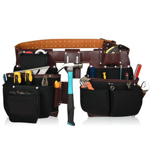 Cinturón de Herramientas de Cuero Genuino de Calidad Personalizado al por Mayor para Carpintero, Mantenimiento y Electricista con Bolsa de Cintura y Tirantes - Product Image 2