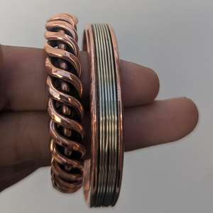 Pulsera de Cobre Puro Hecha a Mano: Brazalete Ajustable Minimalista, Banda de Bienestar - Product Image 6