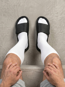 Wholesale Solid White Color Men's Crew <b>Socks</b> High Calf Ribbed Leg Breathable Cotton Spandex Athletic Running <b>Training</b> <b>Socks</b> - Product Image 3
