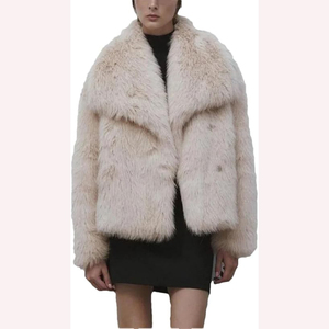Manteau en fausse fourrure pour femme AL SWANS INTERNATIONAL, couleur unie, épais, chaud, vêtement d'extérieur d'hiver, manches longues, bordure en fourrure, style classique - Product Image 3