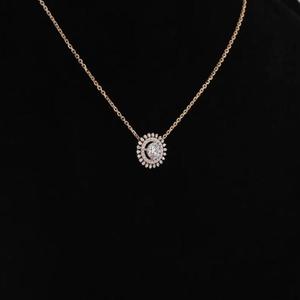 <b>Solid</b> Yellow <b>Gold</b> Round Cut Diamond Sunburst Necklace <b>Pendant</b> Simple Double Halo Setting Starburst Floral Medallion Fine <b>Pendant</b> - Product Image 4