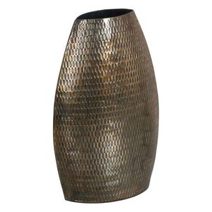 Vase de table en aluminium motif pierre bronze antique Art Déco The Metal Wave pour la décoration de la maison et du bureau avec base antidérapante - Product Image 4