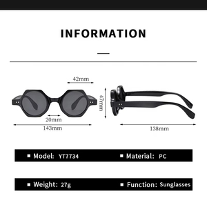 Gafas de Sol con Marco Pequeño y Forma Poligonal para Hombre, Retro, Unisex, Venta al por Mayor, Estilo 2025, Nuevas, con Logotipo Personalizado - Product Image 2