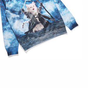 Sudadera con Capucha Extra Grande de Forro Polar para Hombre, Marca AFAN SMART SHOP, con Estampado Digital 3D de Gato, 100% Poliéster, de Secado Rápido, para Otoño - Product Image 5