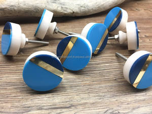 Perillas de resina de madera de lujo y Latón para armarios y cajones Perilla de herrajes para muebles de Falak World Export - Product Image 5