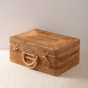 Bulk Supply Handmade Woven Fruit Tray Decorative Rattan <b>Basket</b> for Snacks <b>Bread</b> Kitchen Organizer Home Use - Product Image 6