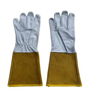 Gants de travail de sécurité en cuir de vachette et de chèvre à manches longues, isolants, flexibles et haute résistance pour soudage TIG/MIG - Product Image 1
