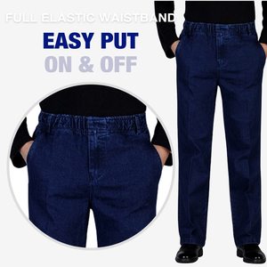 Jeans de Mezclilla para Hombre, Corte Recto, Cintura Alta, Ajuste Regular, Color Sólido, Estilo Casual, para Otoño - Product Image 2