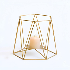 Wholesale Premium Handmade Metal Iron Candle Holder Geometric Design for Christmas Wedding Decorations - Product Image 1