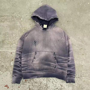 เสื้อฮู้ดดี้แบบสวมหัวทรงครอป สไตล์วินเทจ ผ้าเฟรนช์เทอร์รี่ ล้างสีแบบแอซิดวอช สำหรับผู้ชาย - Product Image 2