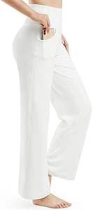 Pantalons de yoga confortables à taille haute, pantalons de yoga pour l'entraînement, pantalons de yoga droits à jambes larges, pantalons de yoga pour femmes grandes tailles - Product Image 3