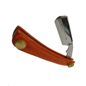 Professional Stainless Steel Cut Throat Razor with Wooden Handle Custom Logo Disposable <b>Barber</b> Shaving Tool OEM - Product Image 1