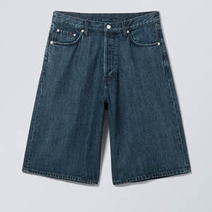 Shorts en jean oversize déchirés et vieillis pour hommes, style streetwear, avec broderie appliquée personnalisée, vente en gros - Product Image 5