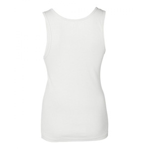 Camiseta sin mangas de punto con cuello redondo para mujer, color blanco, informal, de color liso, longitud regular - Product Image 2