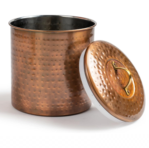 Kitchen Canister Set Set of Three Copper Kitchen Countertop Metal Decorative Containers Tableware Storage Canisters - Product Image 5