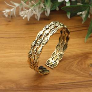 Chunky Boho Brass <b>Bangle</b> Stack Wedding Party Festive Adjustable Gold Polished Antique Cuff Vintage Statement Jewelry <b>Bracelet</b> - Product Image 5