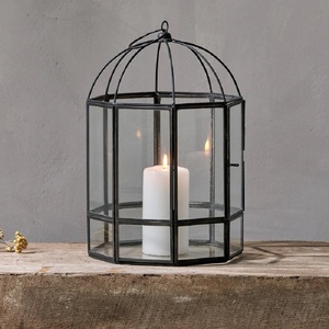Set Of 2 <b>Small</b> White Metal Garden Table <b>Candle</b> Lantern Light for Decoration - Product Image 5