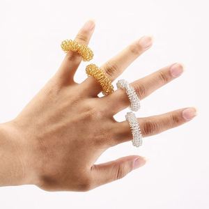 Custom <b>Gold</b> Silver Acupressure Massage Therapy Manual Roller <b>Toe</b> Relax Finger Massager <b>Ring</b> - Product Image 3