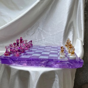 Belladec Handmade Artistic Sports Style Resin <b>Chess</b> Board with Customized Shape and Precious Finish Various Colors Available - Product Image 1