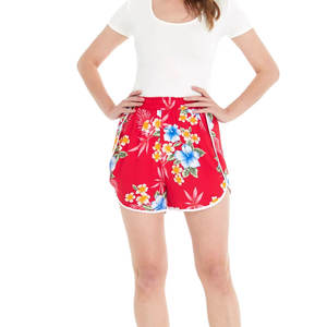 กางเกงขาสั้นชายหาดเอวสูงสำหรับผู้หญิง ไซส์พลัส สไตล์ลำลอง ลายเรียบ ผ้าสแปนเด็กซ์/โพลีเอสเตอร์ แห้งเร็ว ระบายอากาศได้ดี - Product Image 1