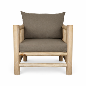 Gubuk Bali Scandinavian Modern 1-Seater Teak <b>Inflatable</b> <b>Sofa</b> Eco-Friendly Rectangular 70x70x65mm for Living Room - Product Image 1