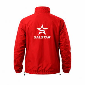 Veste de sport personnalisée pour homme, coupe-vent à fermeture éclair intégrale, veste d'entraînement rouge tendance, veste en polyester pour équipe sportive - Product Image 2