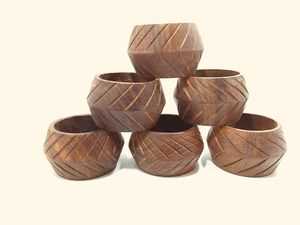 Natural Wooden Napkin <b>Ring</b> <b>Cheap</b> Price Handmade Napkin Holder Set for Dining Table Decor By M/S SHAAD HANDICRAFTS - Product Image 2