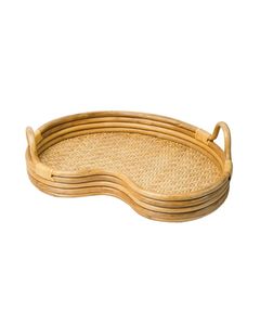 Bandeja de bambú con forma de riñón, bandeja para servir tejida a mano, juego de bandejas decorativas, bandeja para servir comida, para mesa, café, decoración del hogar, organizador - Product Image 1
