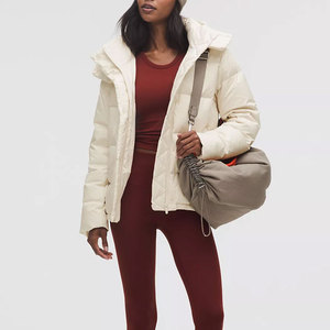 Chaqueta Acolchada de Lana con Cierre Completo, Bolsillos Delanteros para Mujer, Diseño con Relleno Grueso de Algodón, Cálida, Resistente al Viento, Estilo Urbano, Tallas Grandes - Product Image 3