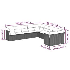 Conjunto de Sofás de Jardín de Ratán PE Gris Modular Estándar, Muebles de Exterior Cómodos y Elegantes - Product Image 3