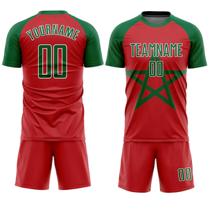 Tenues de football pour équipes adultes de haute qualité, ensembles de maillots de couleur rouge, manches courtes, respirants, confortables, col rond, ensembles d'uniformes de football - Product Image 2