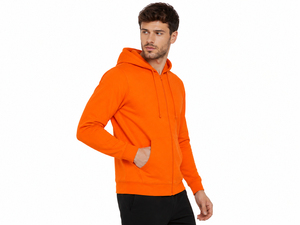 Mens everyday zip <b>hoodie</b> with premium construction breathable comfort and smooth texture for stylish practical all season wear - Product Image 3