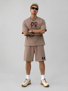 ชุดกีฬาผู้ชายแบบสองชิ้น เสื้อยืดคอกลมพร้อมกางเกงขาสั้นเข้าชุด ระบายเหงื่อได้ดี เหมาะสำหรับออกกำลังกาย วิ่ง ฟิตเนส และฝึกซ้อม - Product Image 1