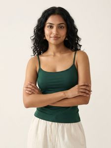 Womens <b>Green</b> <b>Cami</b> <b>Top</b> Slim Fit Sleeveless Spaghetti Strap Scoop Neck Casual Basic Comfortable Daily Wear Fashion Women Tank <b>Tops</b> - Product Image 5