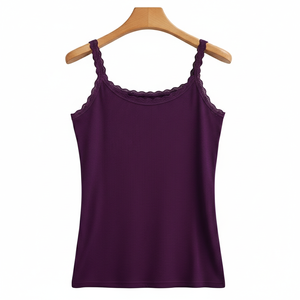Camiseta sin Mangas para Mujer, Estilo Sencillo, Cómoda para Uso Diario, Color Sólido, Ropa Deportiva, con Botones de Encaje y Cinta - Product Image 1