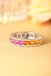 Anillo de Diamantes Arcoíris para Mujer, Corte Princesa, Cultivado en Laboratorio, Certificado IGI, Estilo Clásico, Joyería de Compromiso - Product Image 6