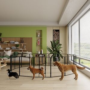 Recinto Pieghevole per Cani da 40 Pollici a 16 Pannelli, Box per Cuccioli per Cani di Taglia Grande/Media/Piccola con Porte RV per Spazi Ristretti - Product Image 2