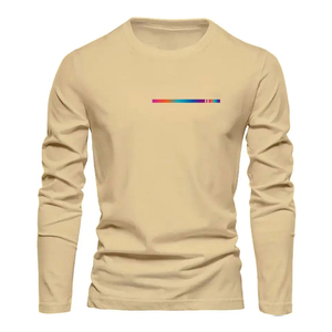 เสื้อเชิ้ตแขนยาวผู้ชายขายส่ง เสื้อแฟชั่นลำลองแขนยาวพร้อมบริการสกรีนโลโก้แบบ OEM ODM เสื้อยืดผู้ชายสำหรับใส่เป็นเสื้อนอก - Product Image 1