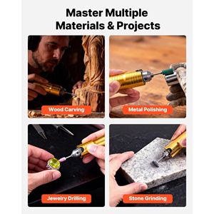 Smerigliatrice Elettrica a Albero Flessibile da 1000W 30000RPM con Controllo a Pedale, Utensile Rotante Sospeso per Intaglio, 74 Pezzi di Accessori per Smerigliatrici a Dado - Product Image 6