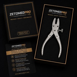 Pince à sertir à action parallèle 160 mm, outil de précision pour la fabrication de bijoux, ZetomedPro - Product Image 6