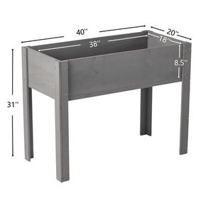 Fioriera Rialzata in Legno con Gambe per Coltivazione Esterna di Fiori, Frutta, Verdura ed Erbe Aromatiche - Product Image 1