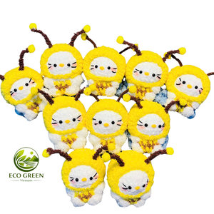 Cute Animal Crochet Keychain Handmade <b>Plush</b> Bag Pendant Soft Yarn Charm for Wallet Backpack Decoration - Product Image 1