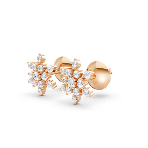 Pendientes de Diamantes Cultivados en Laboratorio con Forma de Copo de Nieve al por Mayor para Mujer, Pendientes de Diamantes para Bodas, Fiestas y Regalos - Product Image 2