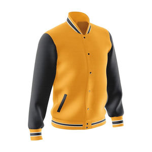 แจ็คเก็ตหนัง PU แขนยาวสำหรับผู้ชาย OEM รุ่นใหม่ล่าสุด แจ็คเก็ตตัวอักษรปักลาย Varsity แจ็คเก็ตเบสบอลปักโลโก้แบบ Patchwork - Product Image 2