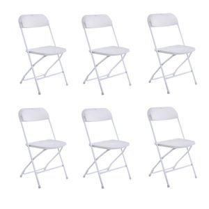 Sedia Pieghevole da Giardino Classica Bianca, Set da 6 Pezzi, in Plastica Stampata a Iniezione, Design Classico - Product Image 1
