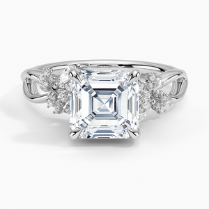 BOJ <b>Ring</b> 083 Asscher Cut 925 <b>Silver</b> Flower Cluster <b>Solitaire</b> Diamond <b>Ring</b> 2ct D Color VVS1 Moissanite GRA Certified Low Price - Product Image 1