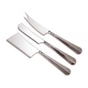 Juego de cuchillos para queso de acero inoxidable con mangos de acabado martillado para tablas de charcutería, herramientas de servicio modernas de grado alimenticio para quesos duros - Product Image 4