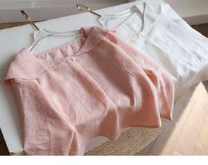 Blusa de Cáñamo Estilo Francés para Mujer, Vintage Hepburn, Elegante, Favorecedora, Cuello Holgado, Transpirable, para Uso Diario - Product Image 1