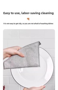 Paño de cocina de doble cara, paño de limpieza resistente a la abrasión para cocina, reemplaza el aceite antiadherente de poliéster de acero, Cuadrado de 300gsm - Product Image 5